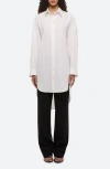 Helmut Lang Long Sleeve Cotton Mini Shirtdress In Neutral