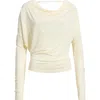 Helmut Lang Long Sleeve Cowl Back Top In White