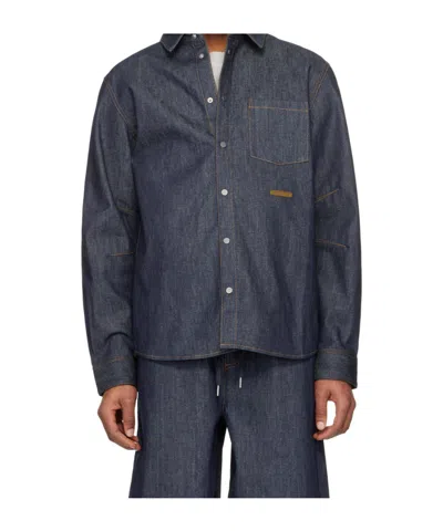Helmut Lang Long Sleeve Denim Shirt In Black