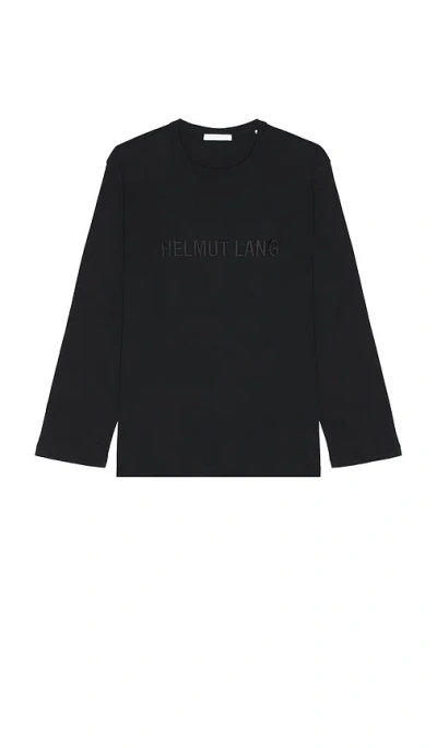 Helmut Lang Long-sleeve Black T-shirt With Tonal Branding