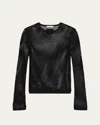 Helmut Lang Long-sleeve Mesh Seatbelt Top In Black