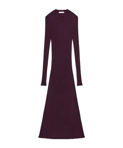 Helmut Lang Long Sleeve Open Back Dress In Purple