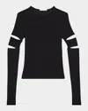 Helmut Lang Slashed Long-sleeved Top In Black