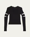 Helmut Lang Slashed Long-sleeved Top In Blk