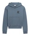 Helmut Lang Capsule Logo Pullover Hoodie In Blue