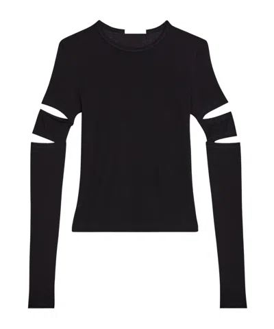Helmut Lang Long Sleeve T-shirt With Slit In Black