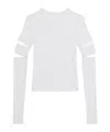 Helmut Lang Slash Cotton-blend Top In White