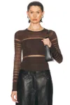 Helmut Lang Long Sleeve Top In Brown