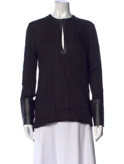 Pre-owned Helmut Lang Long Sleeve Top In Blue