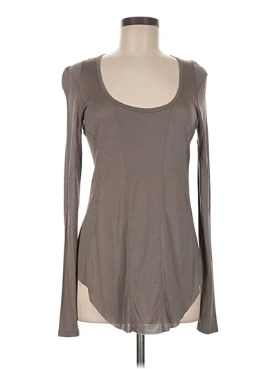 Pre-owned Helmut Lang Long Sleeve Top Gray Scoop Neck Tops
