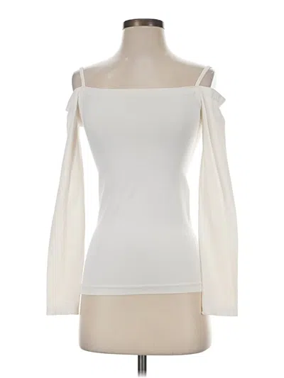 Pre-owned Helmut Lang Long Sleeve Top Ivory Cold Shoulder Neckline Tops