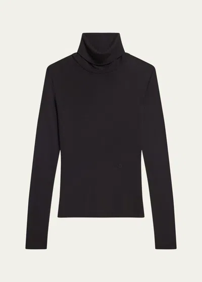 Helmut Lang Long-sleeve Turtleneck Top In Black