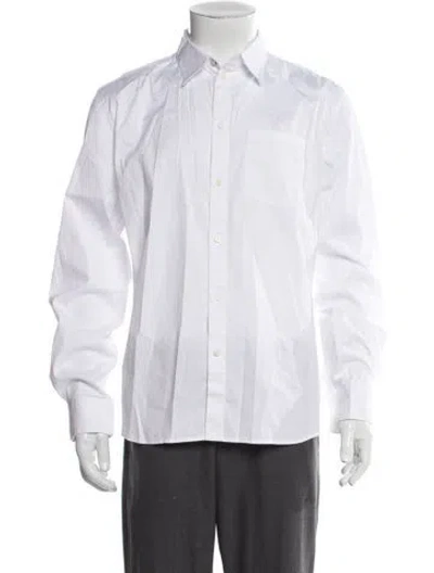 Pre-owned Helmut Lang Long Sleeve Tuxedo Shirt In White