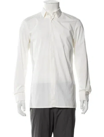 Pre-owned Helmut Lang Long Sleeve Tuxedo Shirt In White