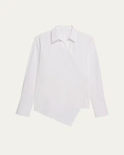 Helmut Lang Long-sleeve Wrap Shirt In White