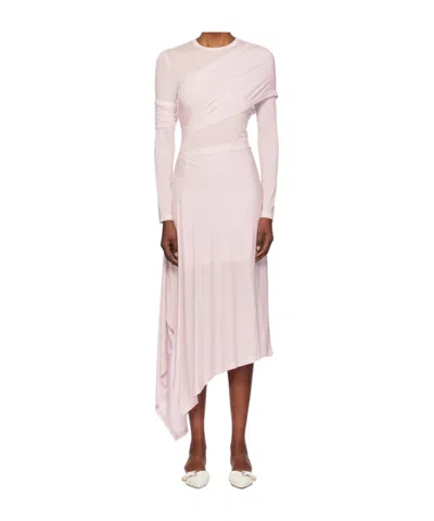 Helmut Lang Long-sleeved Dress In Pink