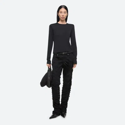 Helmut Lang Slim Long-sleeve Logo Tee In Black