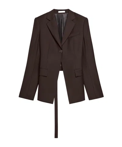 Helmut Lang Long-sleeved Suit Jacket In Brown