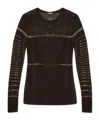 Helmut Lang Spaced Sheer Long-sleeve Top