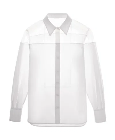 Helmut Lang Long-sleeved Tuxedo Shirt In White