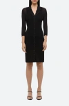 Helmut Lang Longline Pointelle Dress In Black - 001