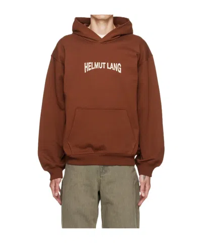 Helmut Lang Long-sleeved Hoodie In Brown