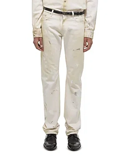 Helmut Lang Low Rise Straight Fit 5 Pocket Pants In Ecru
