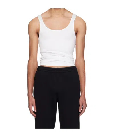 Helmut Lang Low Round Neck Ribbed Knitted Vest In Black