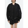 Helmut Lang Cotton Blend Bomber Jacket In Black