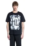 Helmut Lang Scribble Crew Neck Graphic Print Short Sleeves In Black
