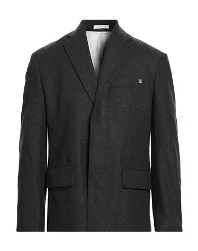 Helmut Lang Man Blazer Charcoal Size Xxs Wool, Polyamide In Grey