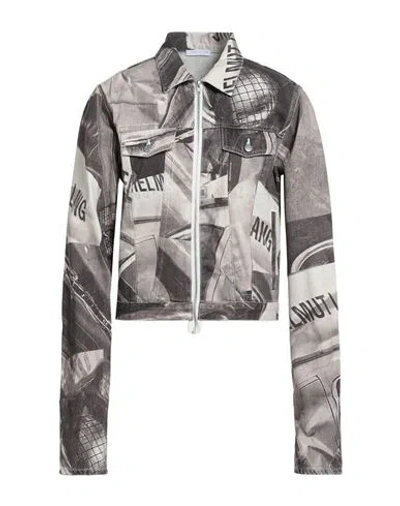 Helmut Lang Man Denim Outerwear Grey Size L Cotton In Gray