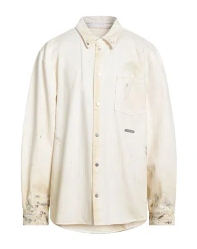 Helmut Lang Man Denim Shirt Cream Size 16 ½ Cotton