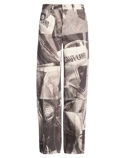 Helmut Lang Man Jeans Grey Size 34 Cotton, Polyester In Gray