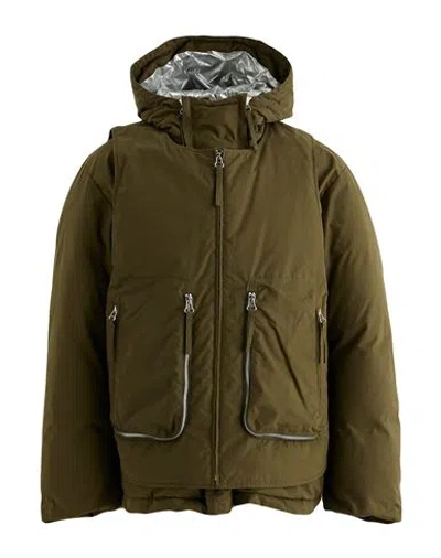 Helmut Lang Man Puffer Military Green Size M Cotton, Polyester
