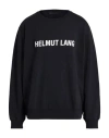 Helmut Lang Cotton Logo Print Crewneck Sweatshirt In Black