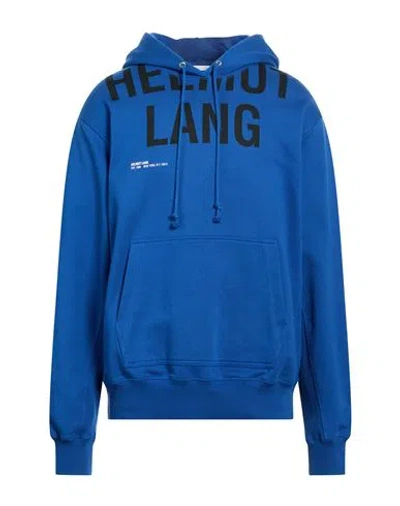 Helmut Lang Man Sweatshirt Bright Blue Size M Cotton