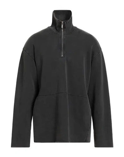Helmut Lang Man Sweatshirt Charcoal Size M Cotton In Black