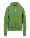Helmut Lang Man Sweatshirt Green Size L Cotton, Elastane
