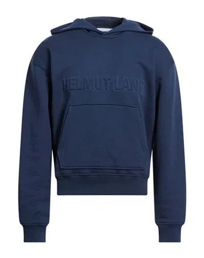 Helmut Lang Man Sweatshirt Navy Size L Cotton In Blue