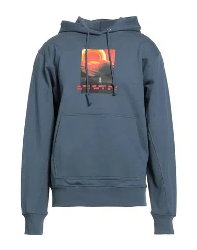 Helmut Lang Man Sweatshirt Slate Blue Size L Cotton