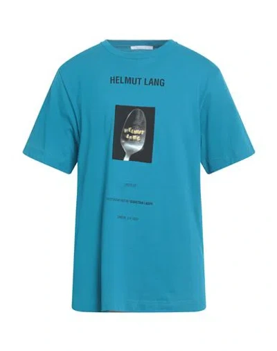 Helmut Lang Man T-shirt Azure Size M Cotton