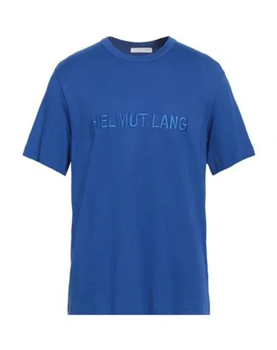 Helmut Lang Man T-shirt Bright Blue Size M Cotton