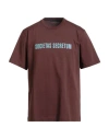 Helmut Lang Man T-shirt Chocolate Brown Size M Cotton In Brown