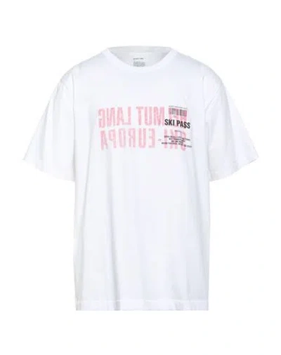 Helmut Lang Man T-shirt White Size L Cotton