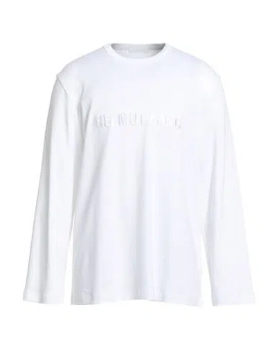 Helmut Lang Man T-shirt White Size L Cotton