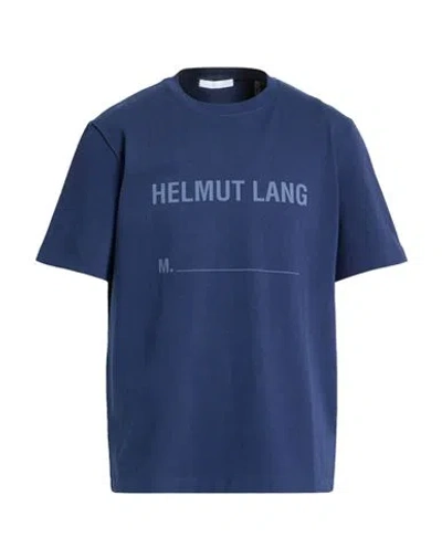 Helmut Lang Man T-shirt Navy Size L Cotton In Blue