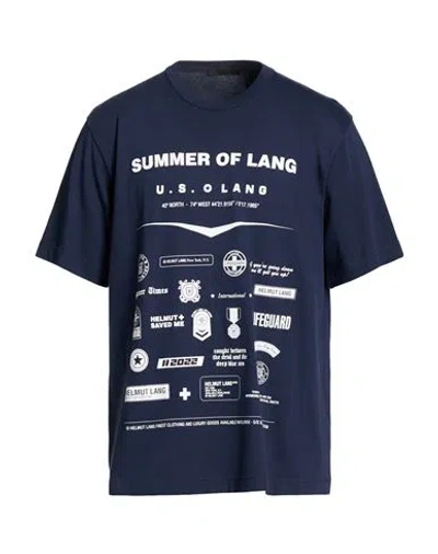 Helmut Lang Man T-shirt Navy Size M Cotton