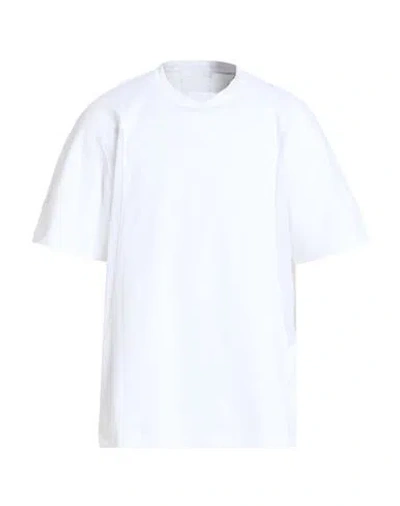 Helmut Lang Man T-shirt White Size L Cotton, Polyamide, Elastane
