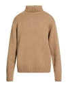 Helmut Lang Man Turtleneck Camel Size L Wool, Viscose, Polyamide, Cashmere In Neutral